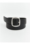 Black Leather Look Women's Belt - 8