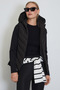Scuba Fabric Garnished Hooded Inflatable Coat - 4