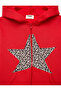 Leopard Patterned Starry Long Sleeve Hooded Sweatshirt with Zipper - 3