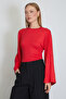 Wide Sleeve Crew Neck Modal Blouse - 5