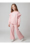 Pink Crew Neck Embroidered Girls' Set - 2