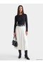 Two Mt Shop Quality Lcw Everyday Black Ribbed Striped Super Skinny & Extra Slim Long Sleeve Women's Top