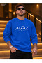 Men's Aizaz Crown and Lightning Printed Crew Neck Casual Regular Fit Sweatshirt