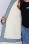 Girl's Coat with Plush Inside and Zipper with Hood, 6-9 Years Old, Light Gray - 4