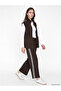 Brown Soft Touch Women's Sweatpants with Stripes on the Sides
