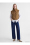 Brown Mock Neck Women's Vest - 3