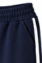 2251 Women's Wide Leg Pants with Side Stripes in 3 Yarns, Navy Blue - 2