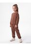 Brown Crew Neck Girls' Thick Tracksuit Set