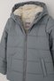 Girl's Coat with Plush Inside and Zipper with Hood, 6-9 Years Old, Light Gray - 7
