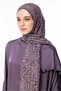 Henna Pattern Double Sided Shawl Purple-Grey - 2