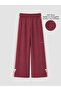 Burgundy Striped Soft Touch Girls' Sweatpants - 3