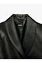 Shawl Collar Pocketed Long Sleeve Faux Leather Bomber Jacket - 3