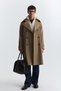Contrast Collar Double-Breasted Trench Coat - 5
