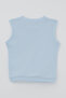 Baby Boy Vest with Snap Fasteners, Blue Heart, Winking Emoji Emblem, 4 Months - 1 Year Old, Baby Blue - 2