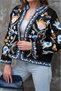 Women's Bohemian Cross-Stitch Embroidered Open-Front Jacket - Black - 4