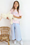 Girl's Trouser Suit, Inspiration Themed, Bow Printed, Slit, 8-14 Years, Pink - 2