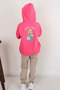 Girl's Tracksuit Set Cute Painter Teddy Bear Printed Grass Stitched Design, 1.5-5 Years Old, Pink - 2