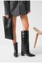 2-in-1 Women's Boots with Detachable Dust Cover and Pointed Toe Detail