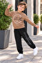 Boys' Tracksuit Set – Printed Sweatshirt, Black Jogger Pants, Casual Sportswear Set - 2