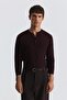 Button collar textured sweater
