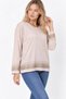 Women's Seasonal Merselized Knitwear Blouse with Sequin Detail on Sleeves and Skirt - 4