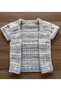 Seamless Hand Knitted 0-6 Months White Blue Tie-Dye Striped Baby Boy Vest - 6