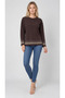 Women's Seasonal Merselized Knitwear Blouse with Sequin Detail on Sleeves and Skirt - 2