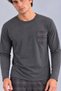 Men's Anthracite Gray Plaid Pants and Pocketed Long Sleeve Pajama Set - 4