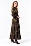 Patterned Cupra Silk Dress 40823 Coffee - 2