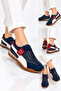 Women's Colorful Sole Velcro Suede Leather Orthopedic Sneaker Walking Shoes - 2