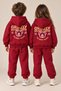 Grizzly Bear Printed Hooded 3 Yarn 100% Cotton Girls and Boys Tracksuit Set - 4