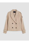 Two Mt Shop Quality Lcw Vision Beige Jacket Collar Women's Cashmere Coat - 5