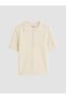 Beige Short Sleeve Girls' Knit Sweater - 2