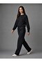 Women's Crew Neck Long Sleeve Tracksuit Set Comfortable Fit Loose Leg Two-Piece Sportswear - 3