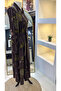 Patterned Cupra Silk Dress 40823 Coffee - 7