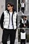 High Collar Inflatable Vest Men's Oversize Zippered Pocket Sports Casual Vest - 2