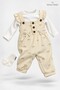 Baby Girl Set with Badili Bow Pattern, Suspender Salopet and Socks, 3-Piece Seasonal Set - 3