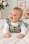 Baby Girl Set with Badili Bow Pattern, Suspender Salopet and Socks, 3-Piece Seasonal Set - 4