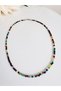 Mixed Agate 2 mm Minimal Natural Stone Necklace 43 cm - 3