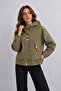 Drawstring Gold Detailed Oversized Raincoat - 3