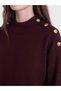 Özmarka New Season Burgundy Half Turtleneck Women's Knitwear Tunic - 3