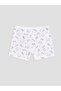 Ozmarka New Season White Printed Girls' Boxer Shorts 3-Piece Set - 3
