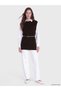 Vizyon New Season Brown Women's Knitwear Sweater with Belted Waist - 2