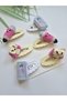 Hello to School Set 6-Piece Snap Buckle Back to School Stationery Necessities Pencil Book Bag Figured Children's Hair Accessory - 6