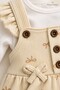 Baby Girl Set with Badili Bow Pattern, Suspender Salopet and Socks, 3-Piece Seasonal Set - 5
