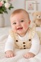 Baby Girl Set with Badili Bow Pattern, Suspender Salopet and Socks, 3-Piece Seasonal Set - 4