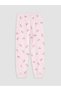 Peak New Season Pink-Printed Crew Neck Girls' Pajama Set - 8