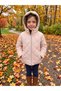 Floral Quilted Patterned Water and Windproof Girls' Coat