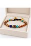 Naturally Looked Ethnic Bracelet with Coffee Beads – Accessory with Turquoise and Navy Blue Detail - 3