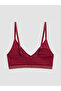 Ozmarka New Season Burgundy Underwireless Striped Bustier with Removable Pads, 2-Piece Set - 4